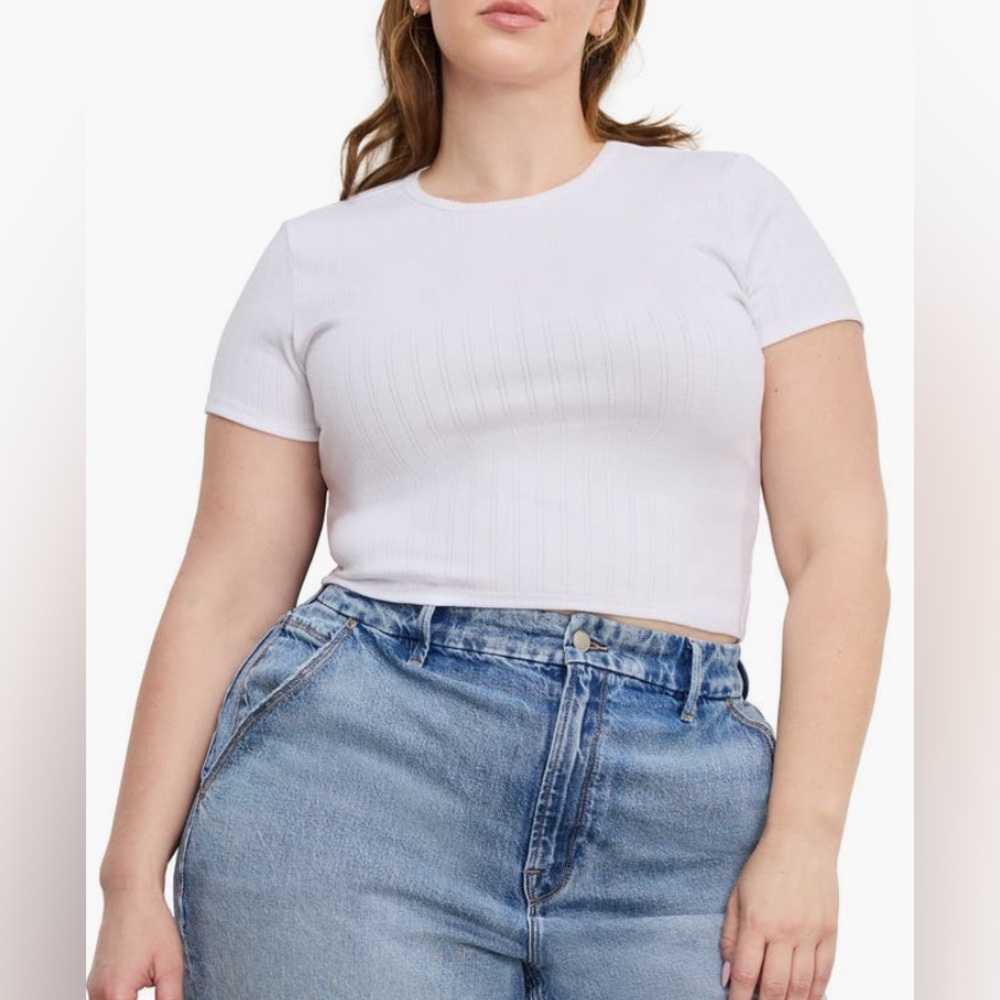 Good American Pointelle Baby Tee